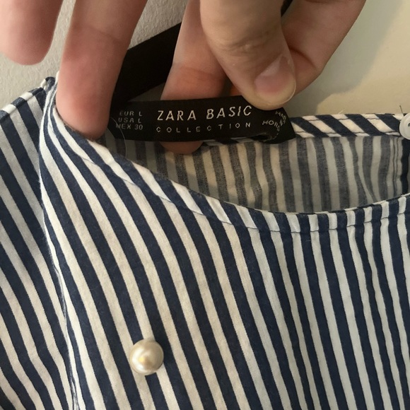 Zara Black and White Striped Blouse - Picture 10 of 10